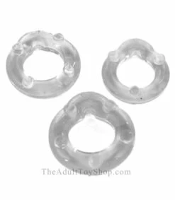 Triple Cock Rings for Men -Adult Toy Sales Store clear 1