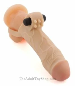 Fanta Flesh Vibrating Penis Extension -Adult Toy Sales Store fantap1