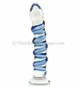 Sapphire Spiral Glass Dildo Toy