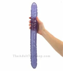 Long Veined Gel Double Dildo -Adult Toy Sales Store long gel veined 2