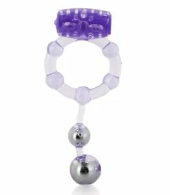 Dual Ball Banger Vibrating Cock Ring -Adult Toy Sales Store machopurple