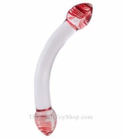 Red Head Glass Double Ended Dildo
