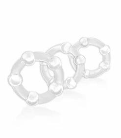 Beaded Stackable Tri Cock Rings -Adult Toy Sales Store stackclear 1