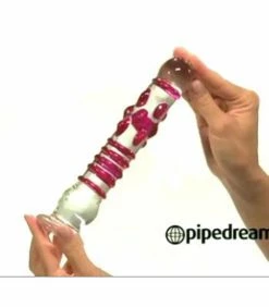 Pink Textured Glass Dildo -Adult Toy Sales Store tex 2